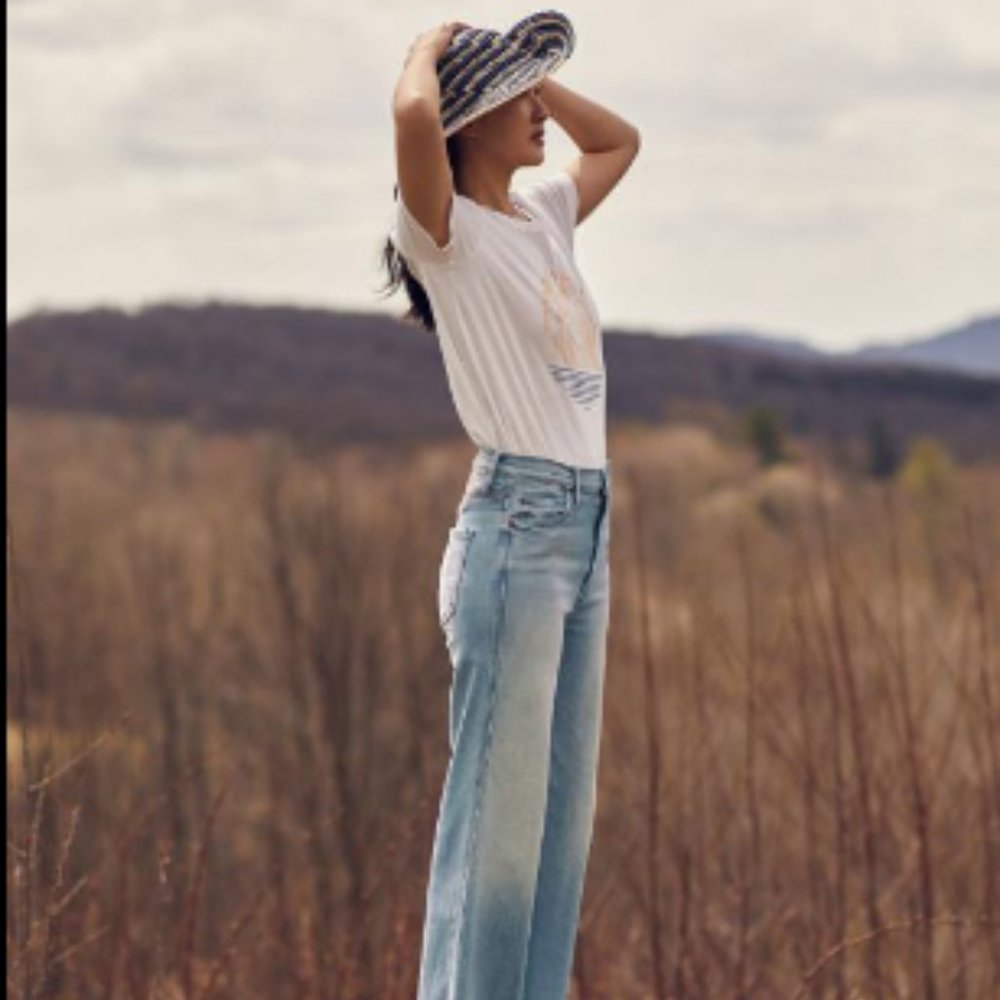 MOTHER Denim, Sunburst Roller Ankle Fray, NWT